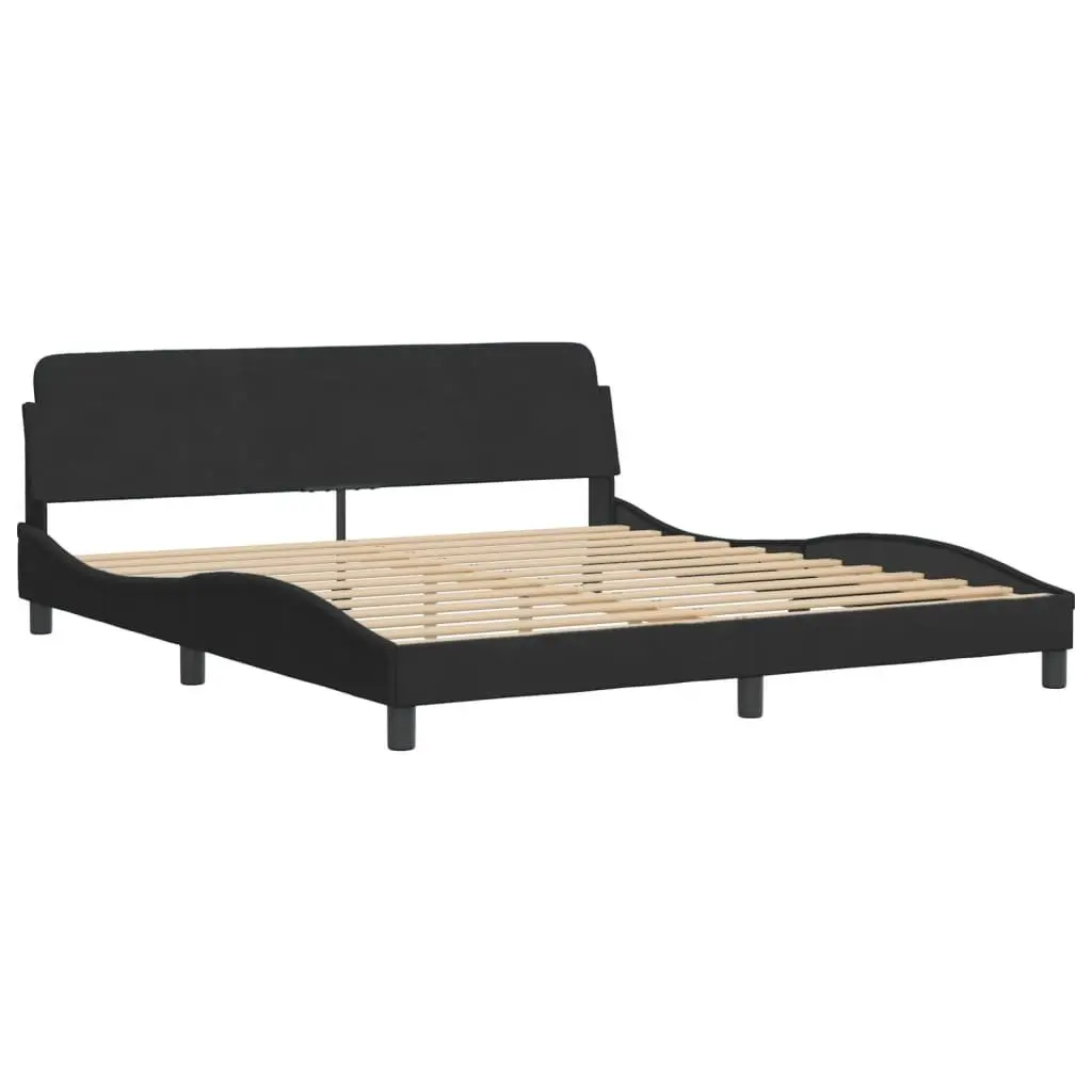 King Size Bed Frame Velvet 180x200 cm Black