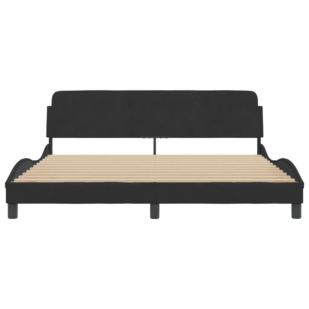 King Size Bed Frame Velvet 180x200 cm Black