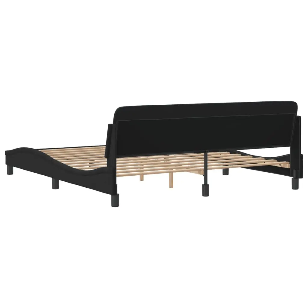 King Size Bed Frame Velvet 180x200 cm Black