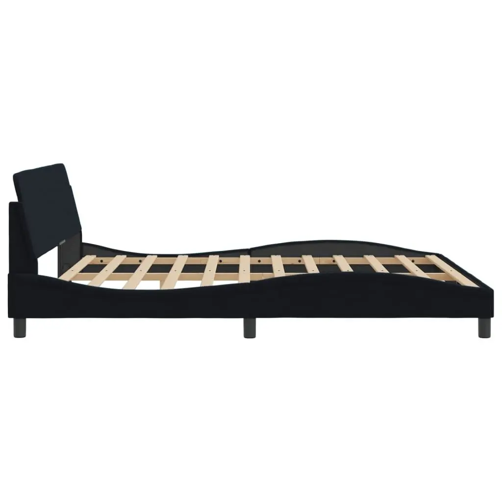 King Size Bed Frame Velvet 180x200 cm Black