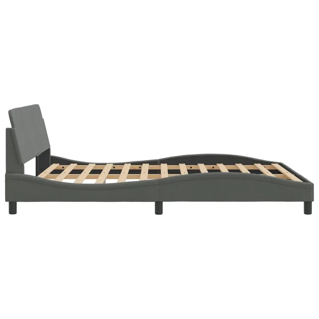 Queen Bed Frame with Grey Fabric Headboard