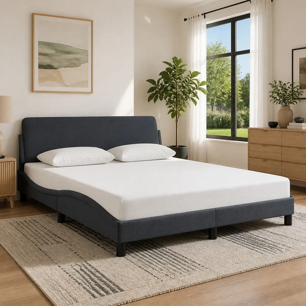 Queen Bed Frame Velvet Grey 152 x 203 cm