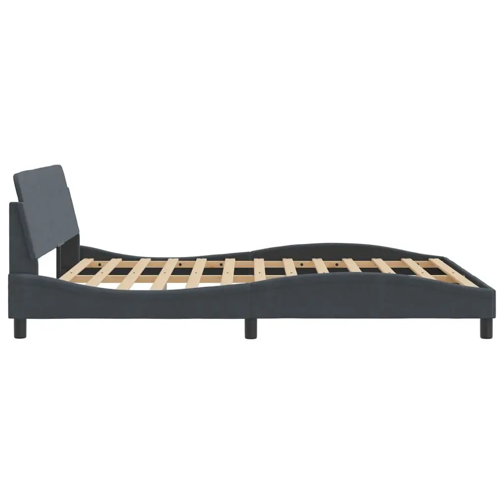 Queen Bed Frame Velvet Grey 152 x 203 cm