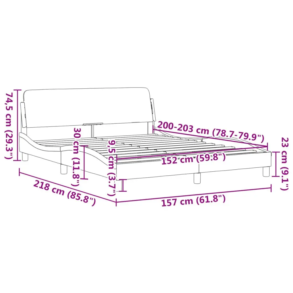 Queen Bed Frame Black Velvet Headboard Plywood Slats Modern Bedroom Furniture