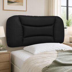 Stylish Black Faux Leather Headboard Cushion 90 cm