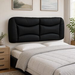 Durable Black Headboard Cushion for Double Bed 137cm