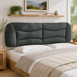 Grey Fabric Headboard Cushion 180cm for Bed Mounting