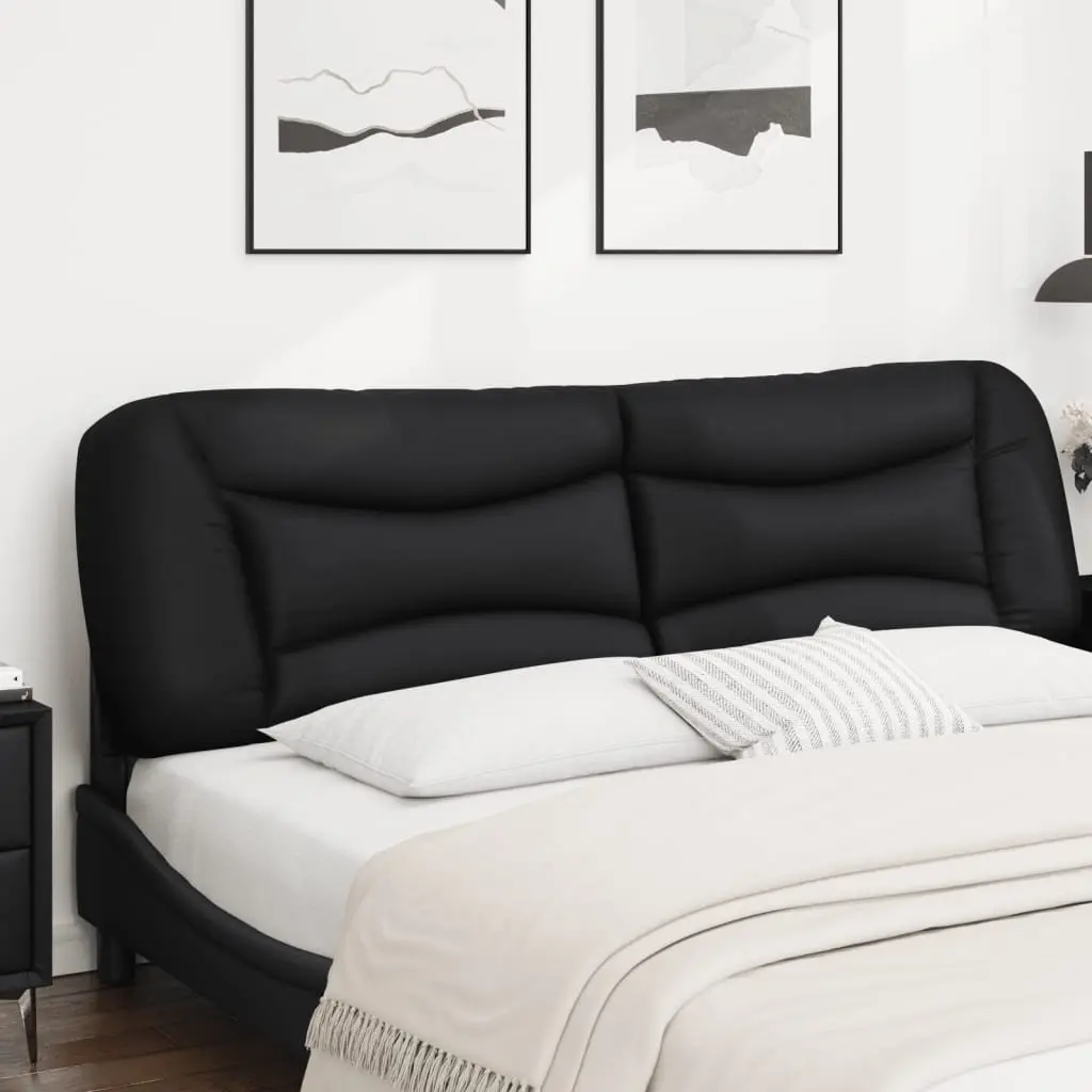 Headboard Cushion Wall Mounted 180cm Black Faux Leather Bed Pillow PP Fibre Filling
