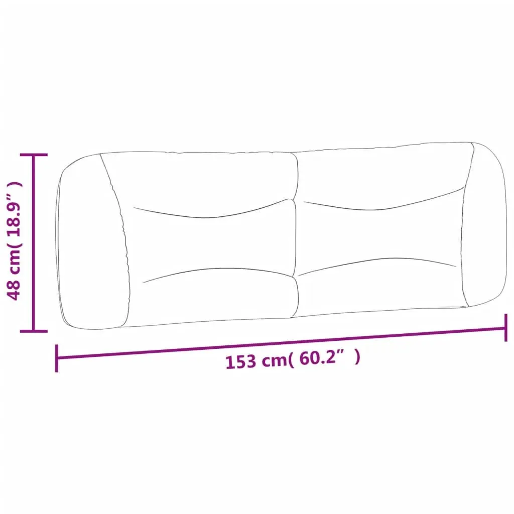 Grey Fabric Headboard Cushion for Bed Support 153cm
