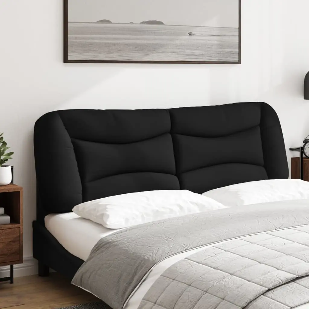 Black Fabric Headboard Cushion 153 cm for Bed Support