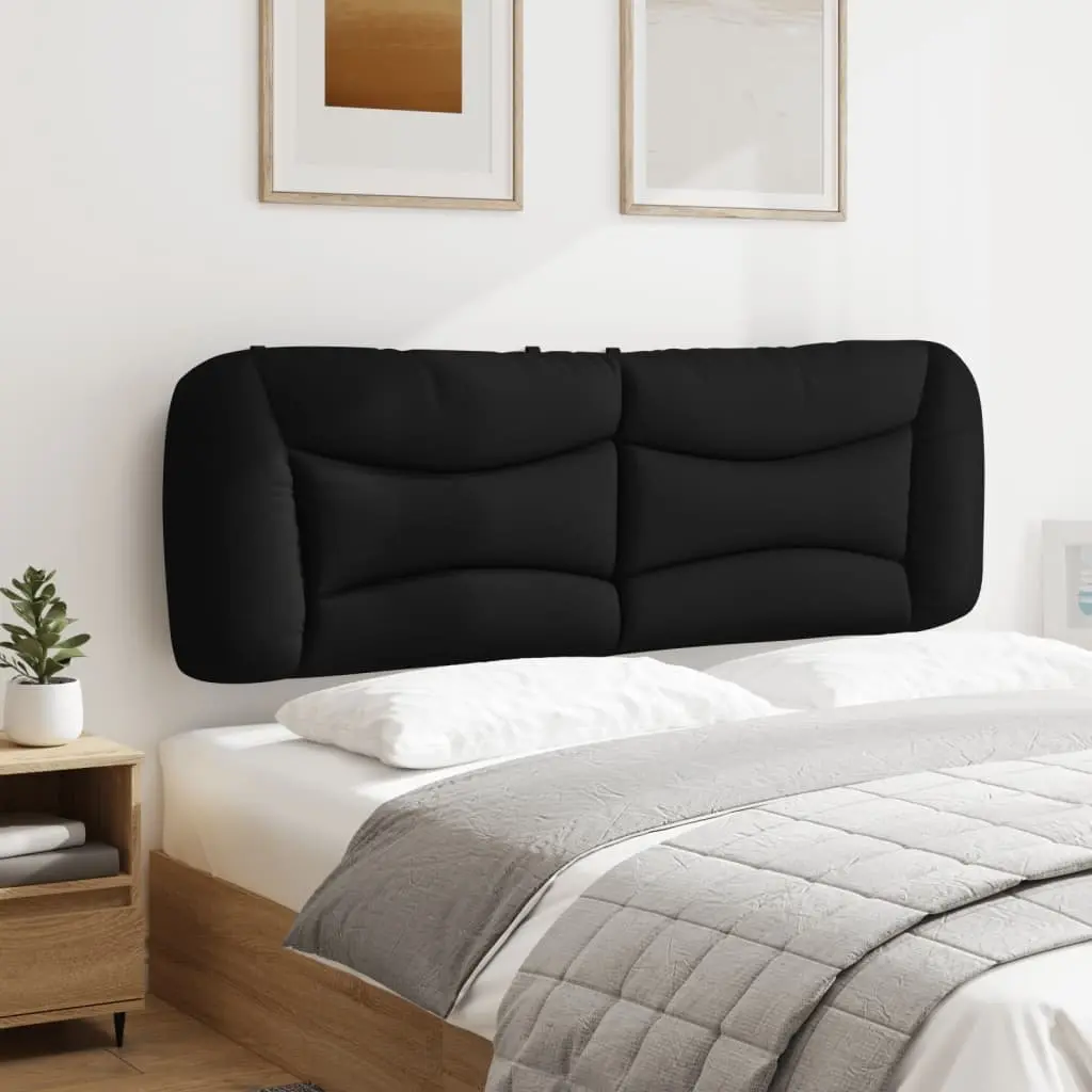 Black Fabric Headboard Cushion 153 cm for Bed Support