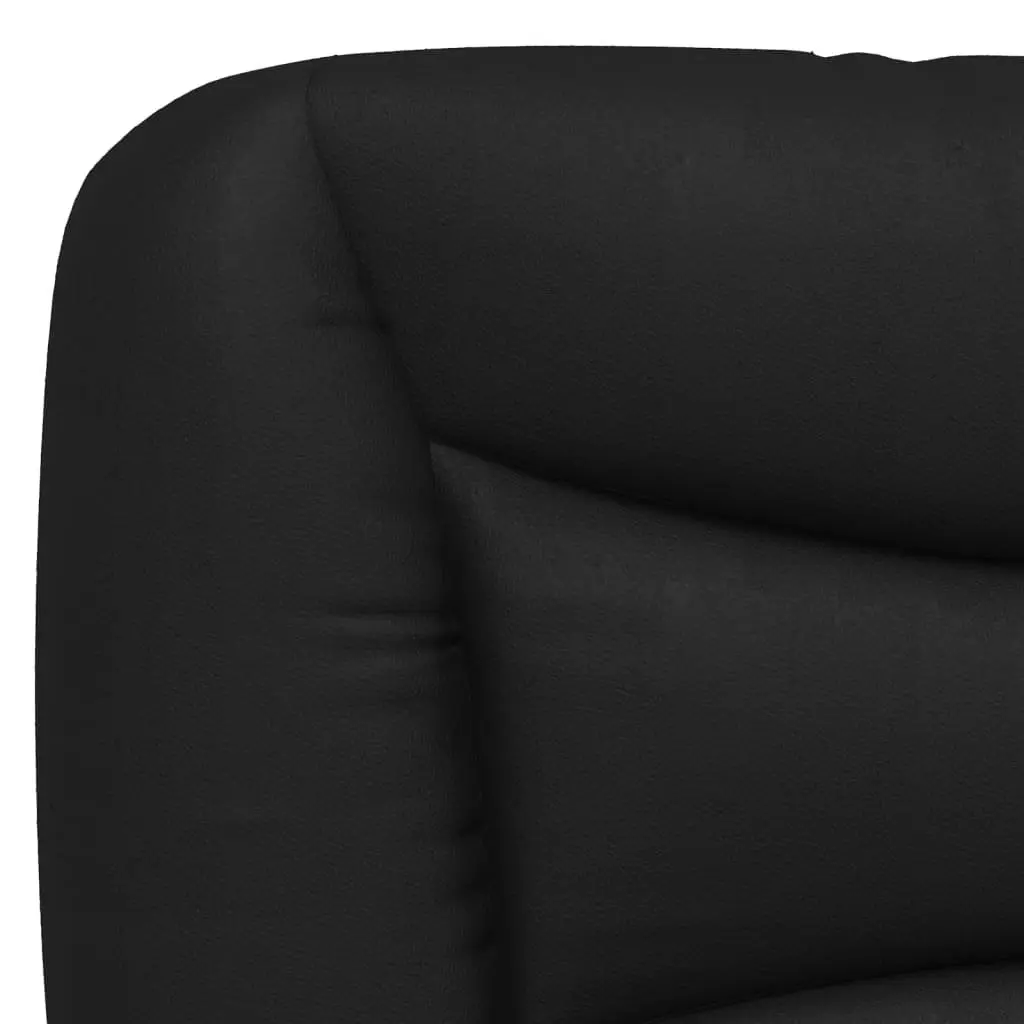 Black Faux Leather Headboard Cushion for Wall Mounting