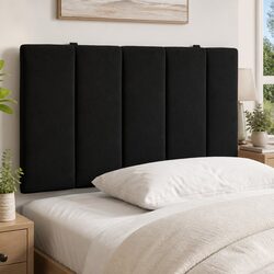 Black Velvet Headboard Cushion 90cm for Bedroom