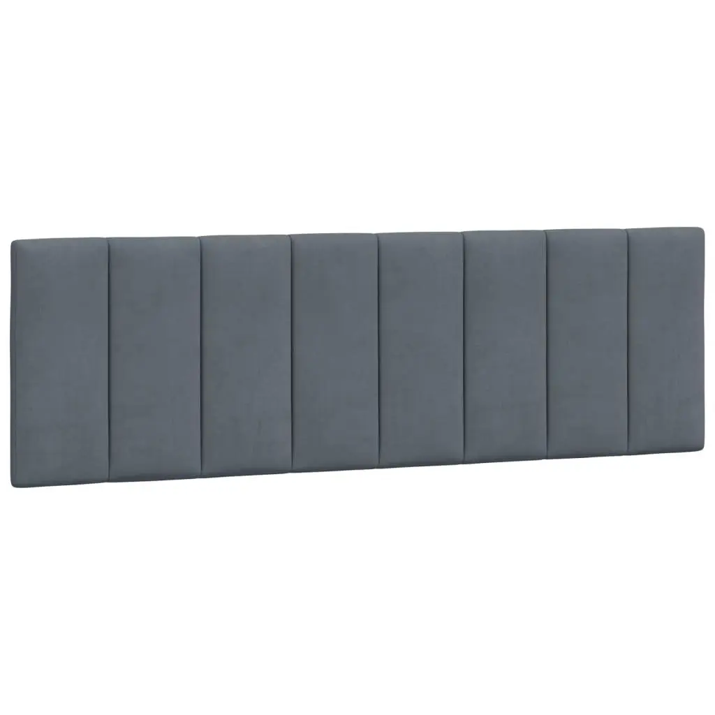 Headboard Cushion Velvet 153cm Grey Upholstered Bed Backrest Pillow Support