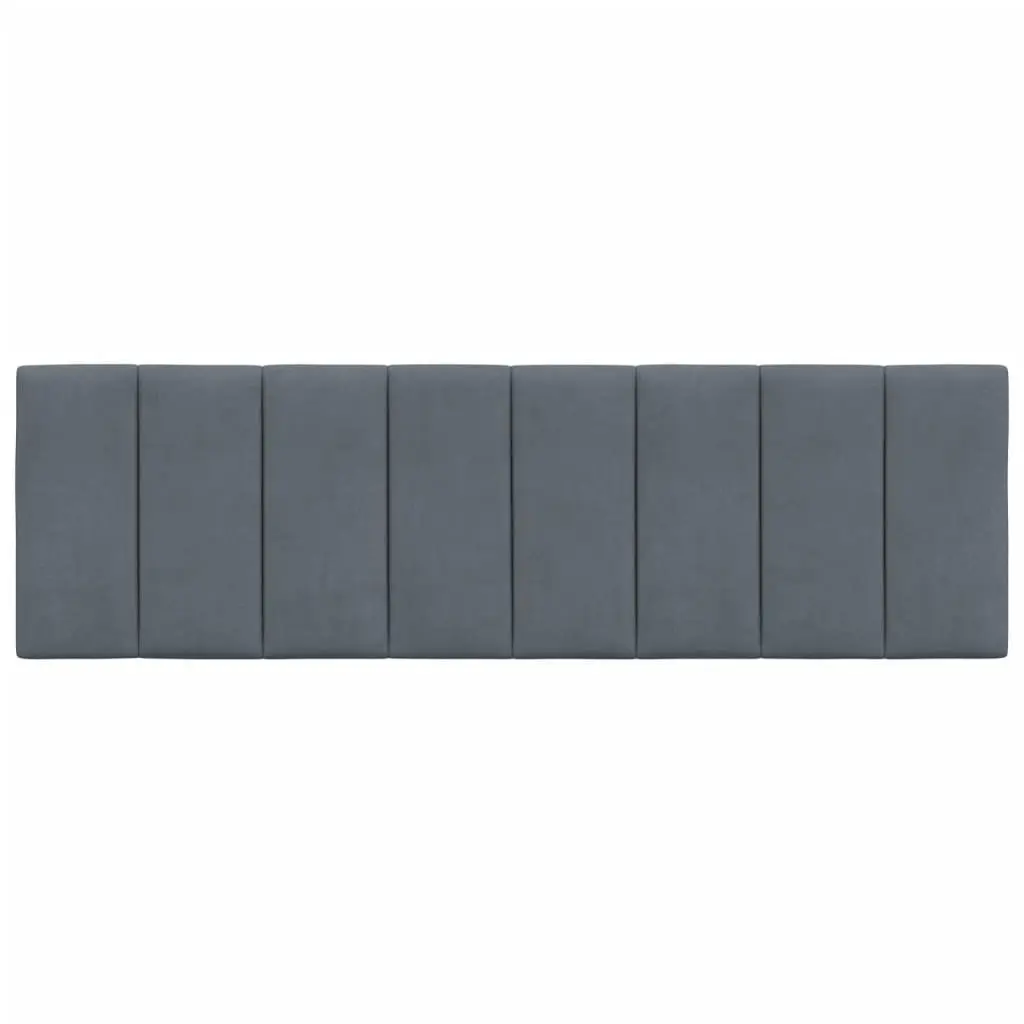 Headboard Cushion Velvet 153cm Grey Upholstered Bed Backrest Pillow Support