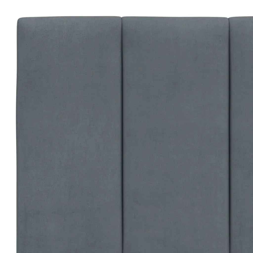 Headboard Cushion Velvet 153cm Grey Upholstered Bed Backrest Pillow Support