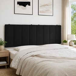Cushioned Headboard Support in Black Velvet 153cm
