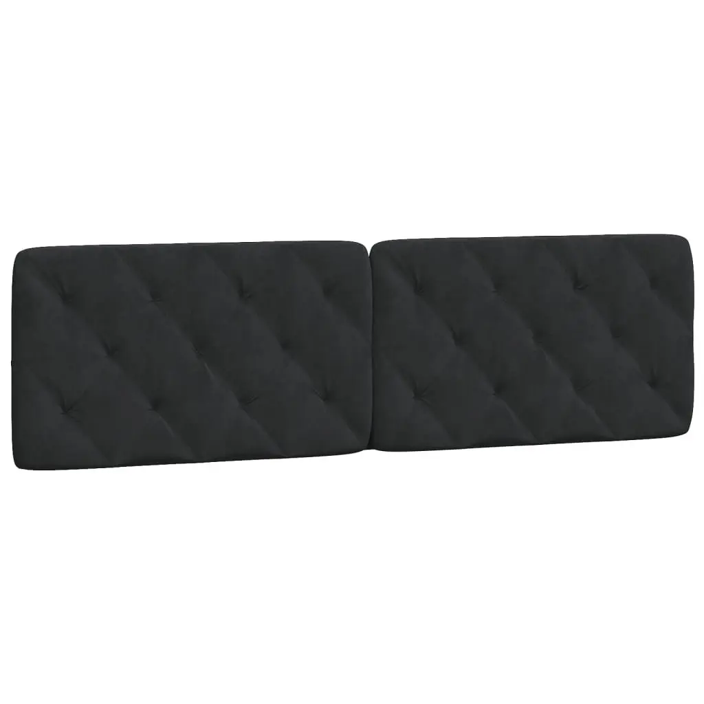 Headboard Cushion Velvet 180cm Black Foam Filled Upholstered Wall Mount