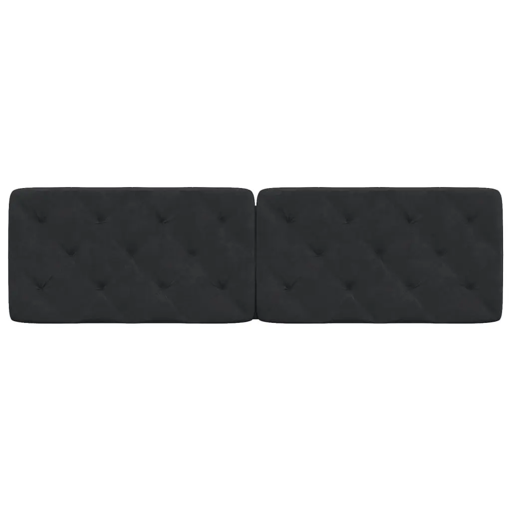 Headboard Cushion Velvet 180cm Black Foam Filled Upholstered Wall Mount