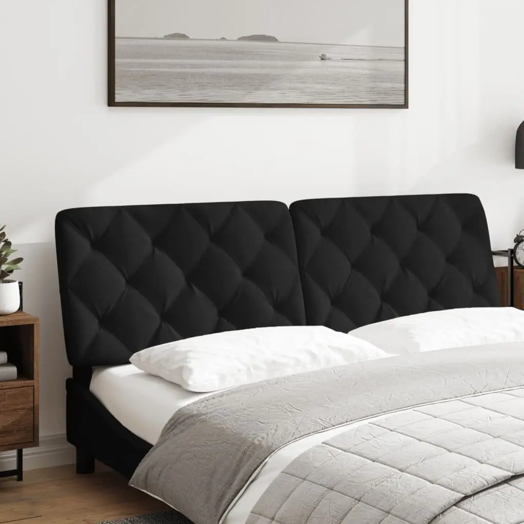 Headboard Cushion Velvet 153cm Black Wall Mounted Bed Pillow Back Support