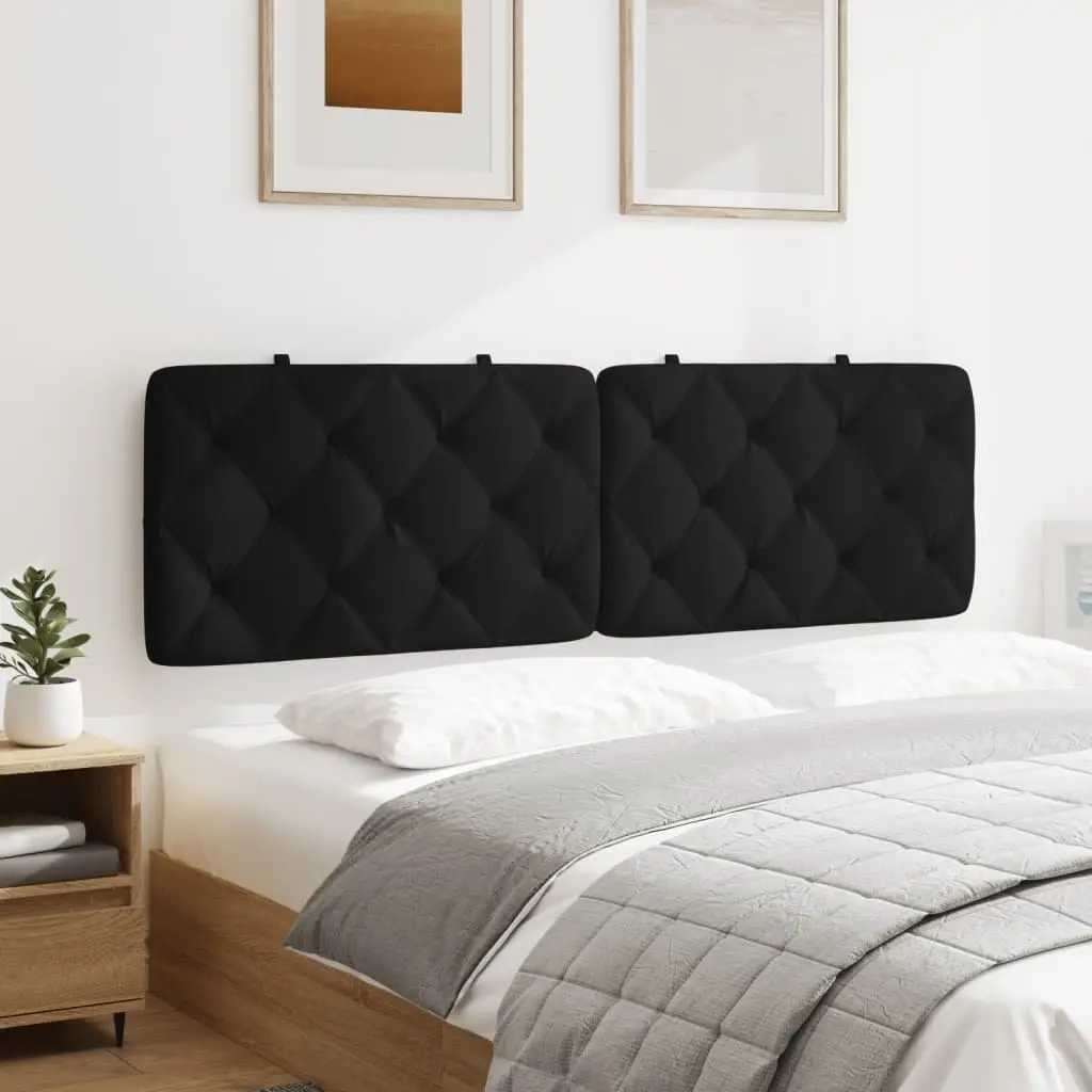 Headboard Cushion Velvet 153cm Black Wall Mounted Bed Pillow Back Support