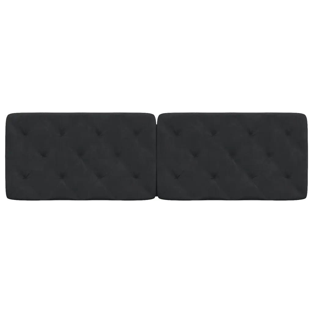 Headboard Cushion Velvet 153cm Black Wall Mounted Bed Pillow Back Support