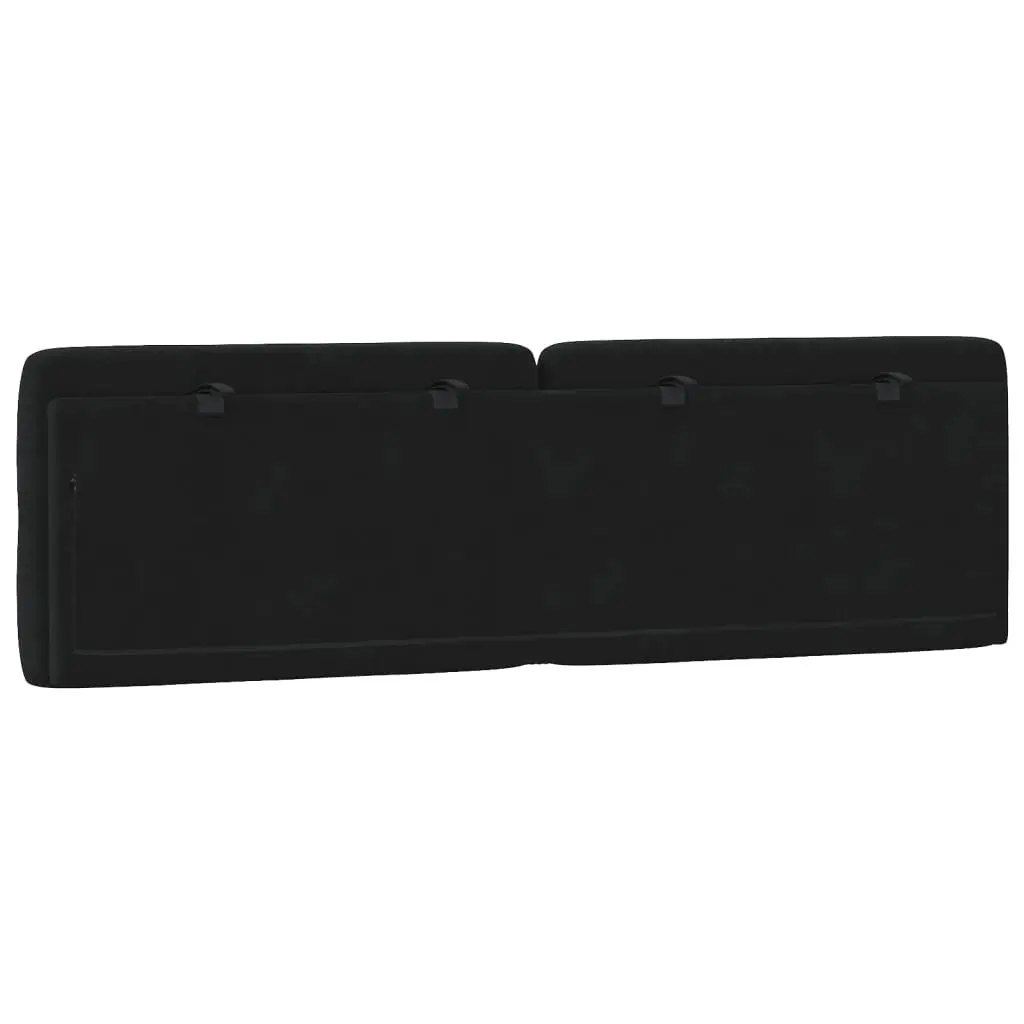 Headboard Cushion Velvet 153cm Black Wall Mounted Bed Pillow Back Support