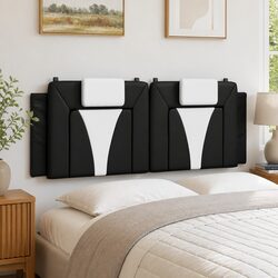 Stylish Black and White Headboard Cushion 137cm