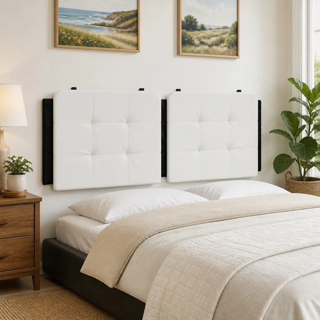 137cm Wall-Mounted Headboard Cushion in Black White