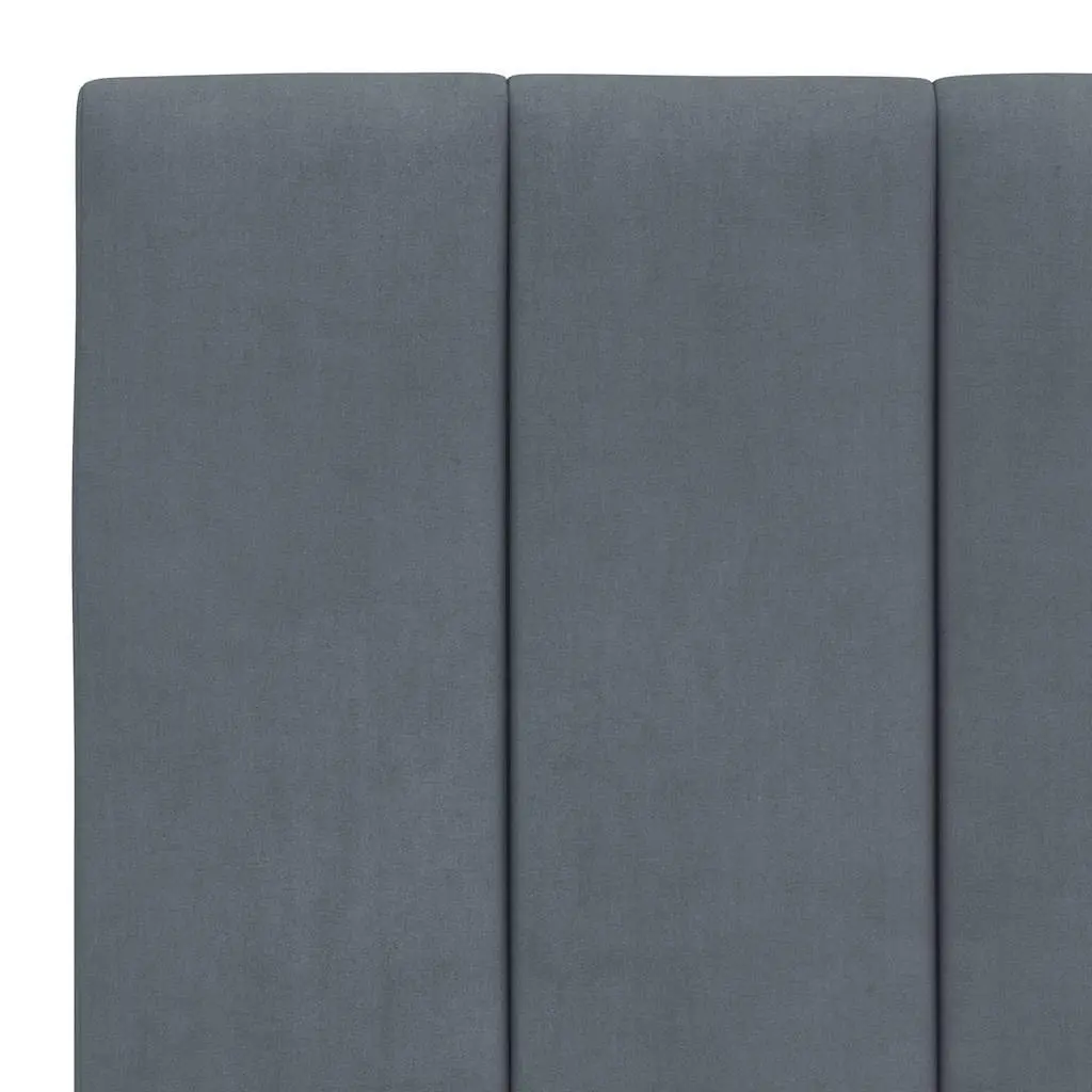 Bed Frame with Headboard Grey Velvet 90x190 cm Slatted Base Modern Design