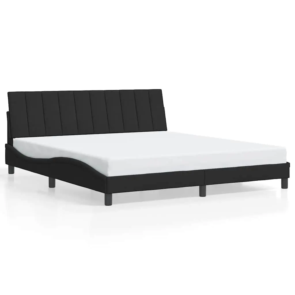 King Bed Frame Velvet 180x200 cm Black