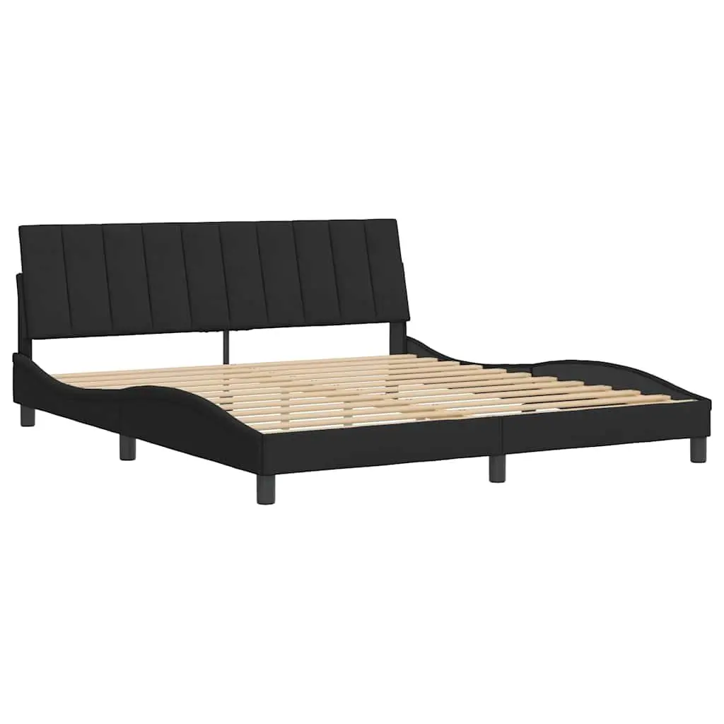 King Bed Frame Velvet 180x200 cm Black