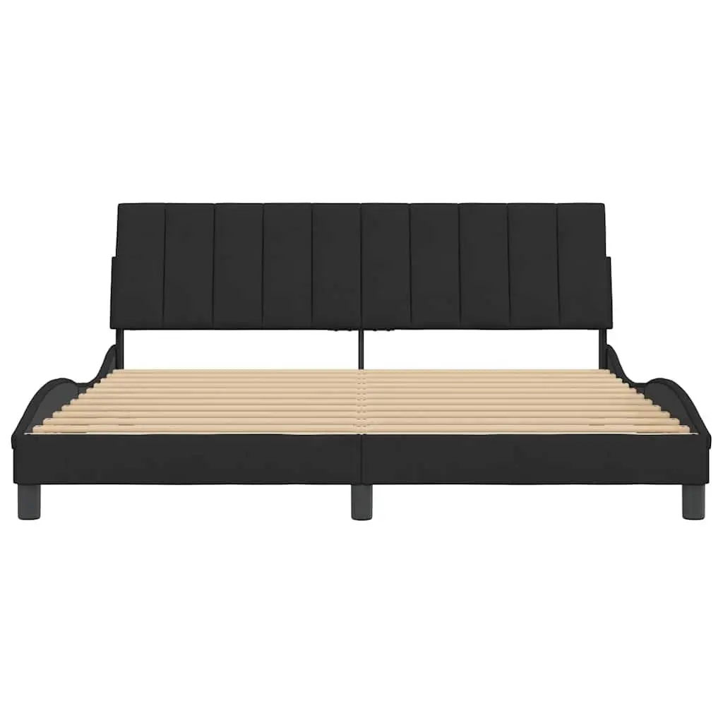 King Bed Frame Velvet 180x200 cm Black
