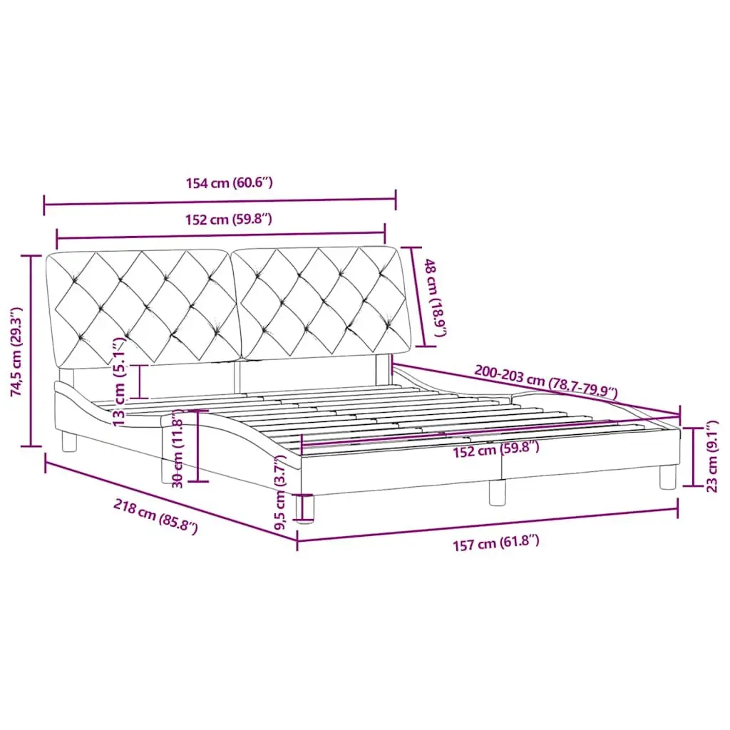 Black Velvet Queen Bed Frame with Headboard