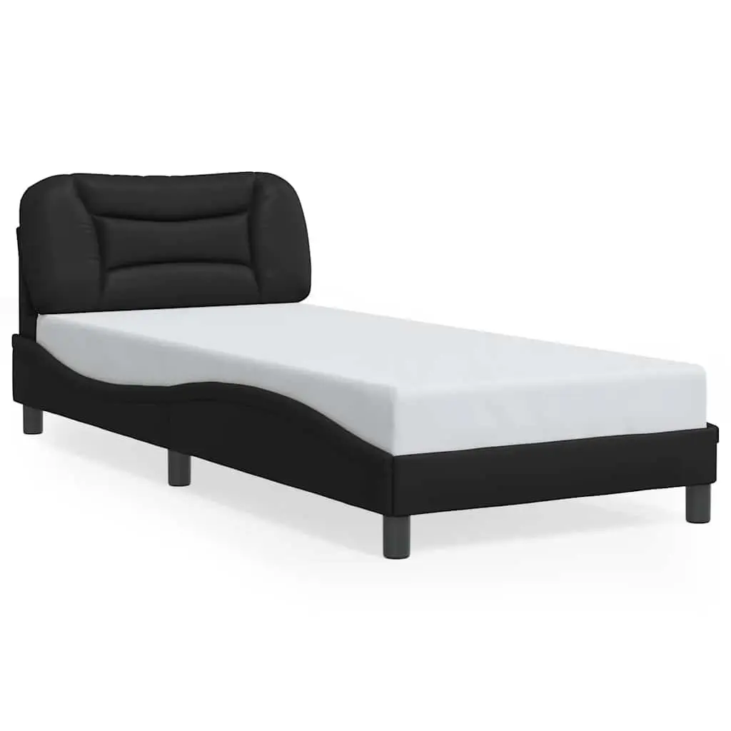 Bed Frame Faux Leather 90x190 cm Black