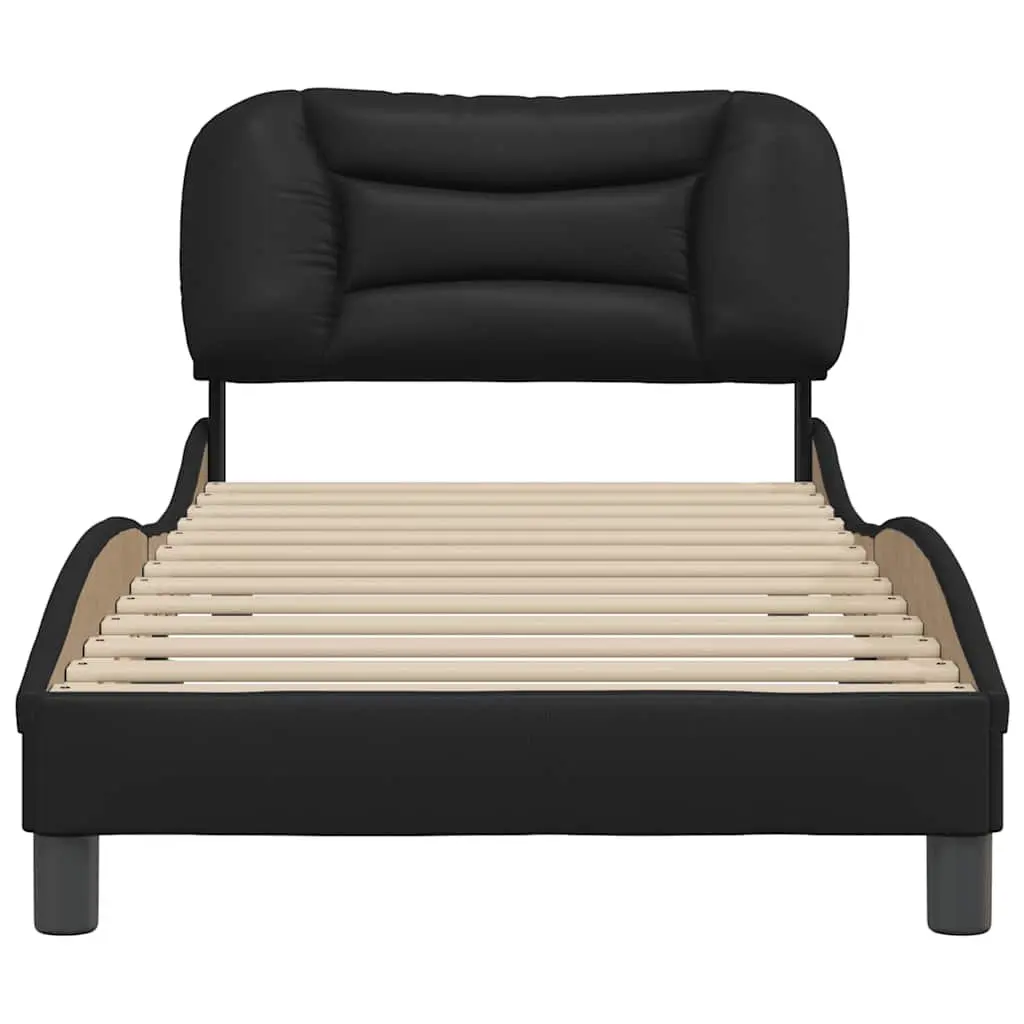Bed Frame Faux Leather 90x190 cm Black