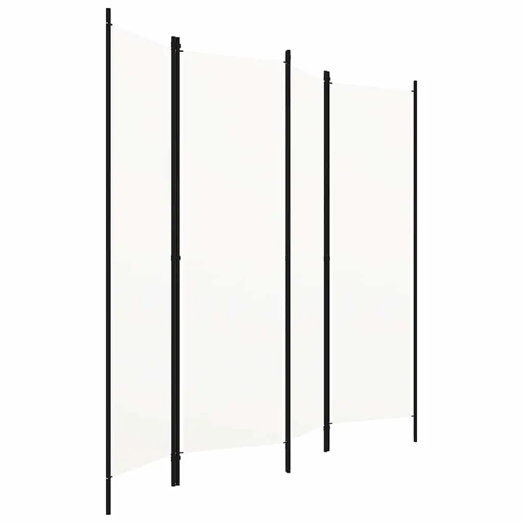 4-Panel Room Divider with Powder-Coated Frame