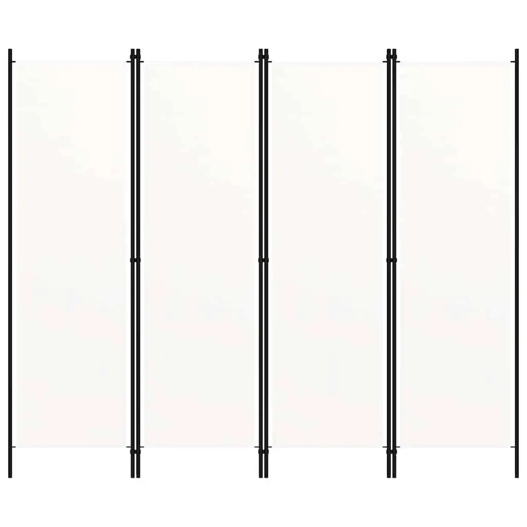 4-Panel Room Divider with Powder-Coated Frame