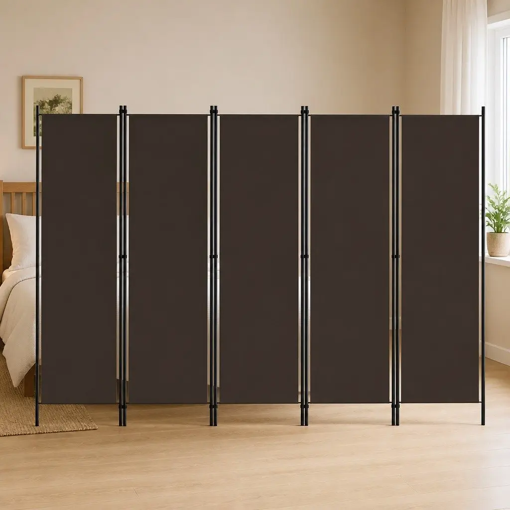 5-Panel Room Divider Folding Privacy Screen Partition Freestanding Bedroom Decor
