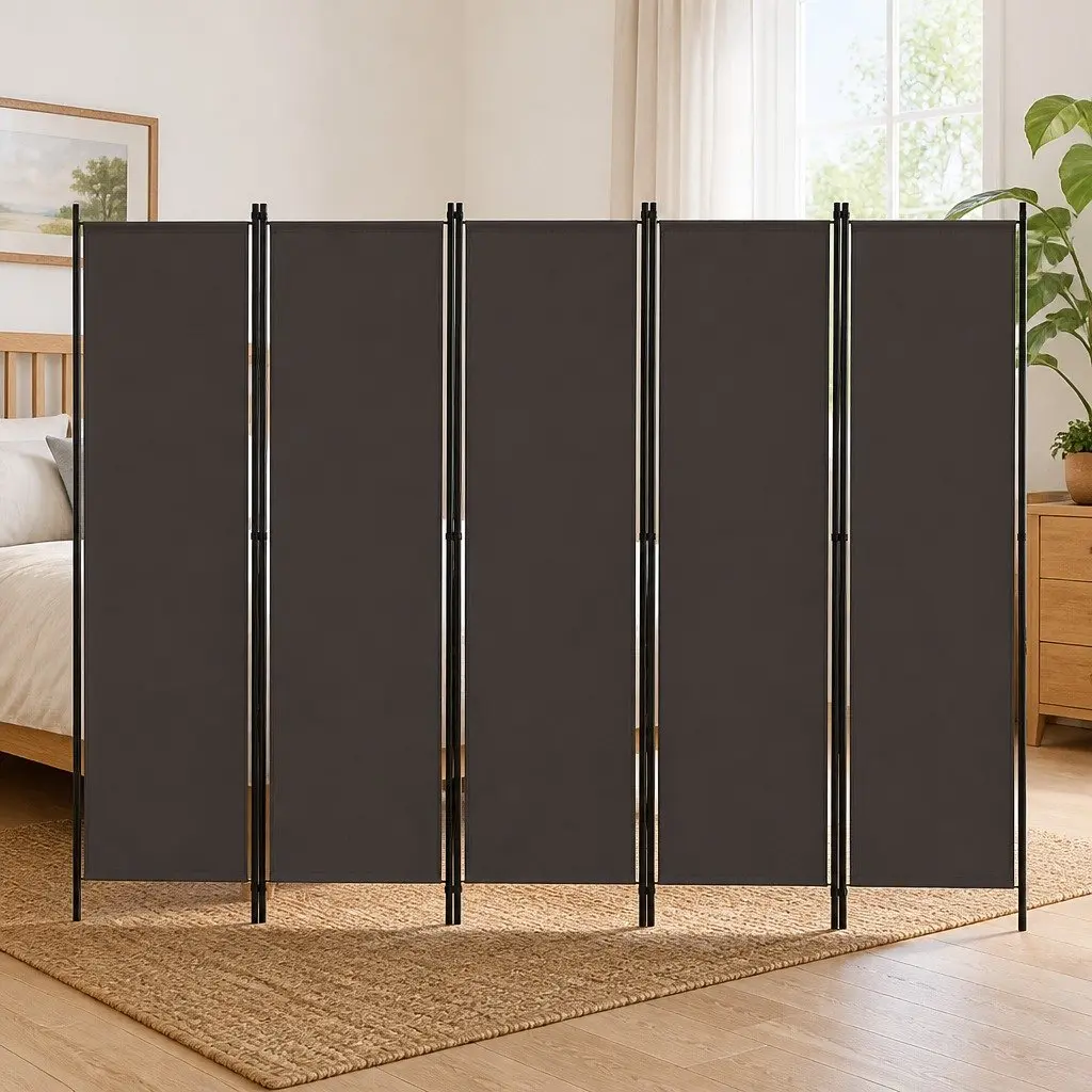 5-Panel Anthracite Room Divider with Strong Build