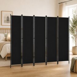 5-Panel Room Divider Freestanding Folding Privacy Screen Partition 250x180 cm