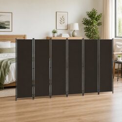 Sturdy 6-Panel Room Divider with Iron Frame