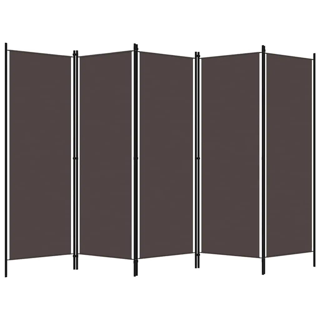 6-Panel Room Divider Iron Brown 300 x 180 cm