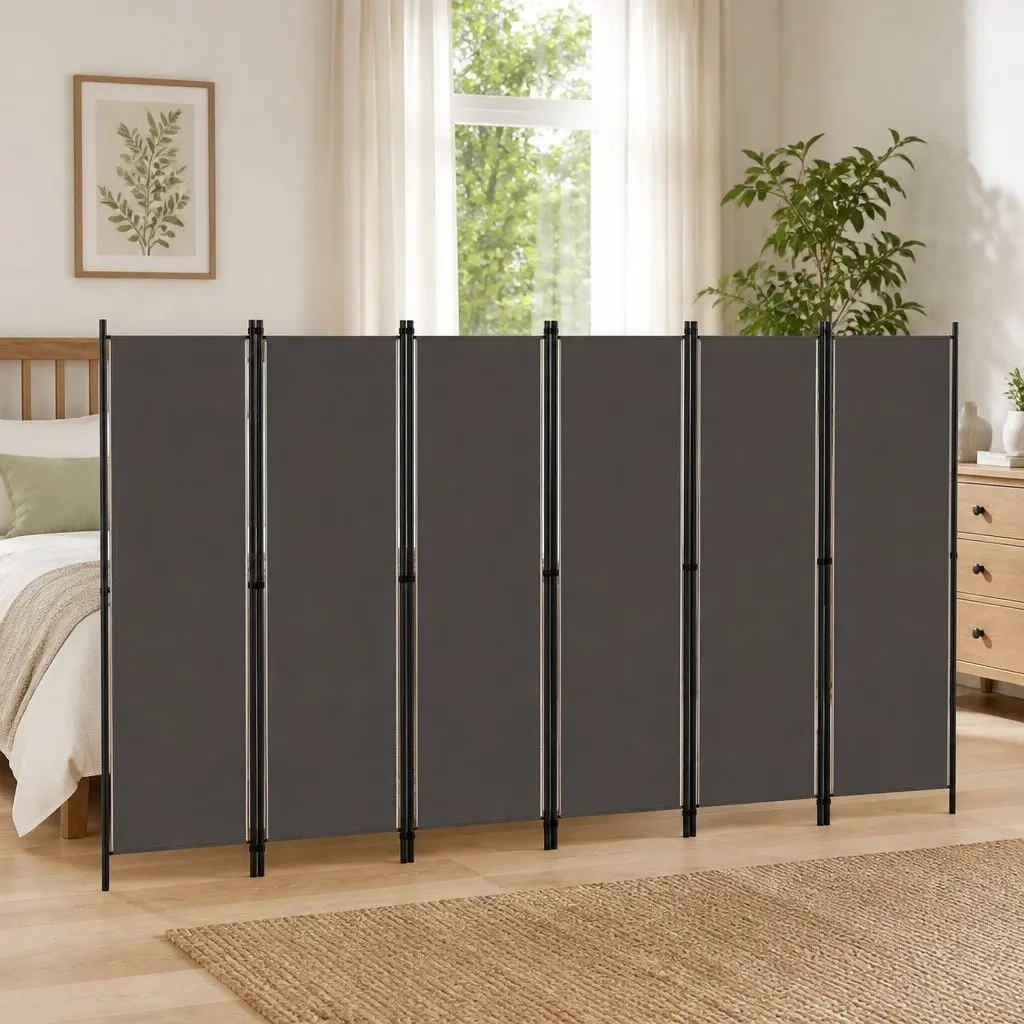 6-Panel Anthracite Room Divider for Privacy