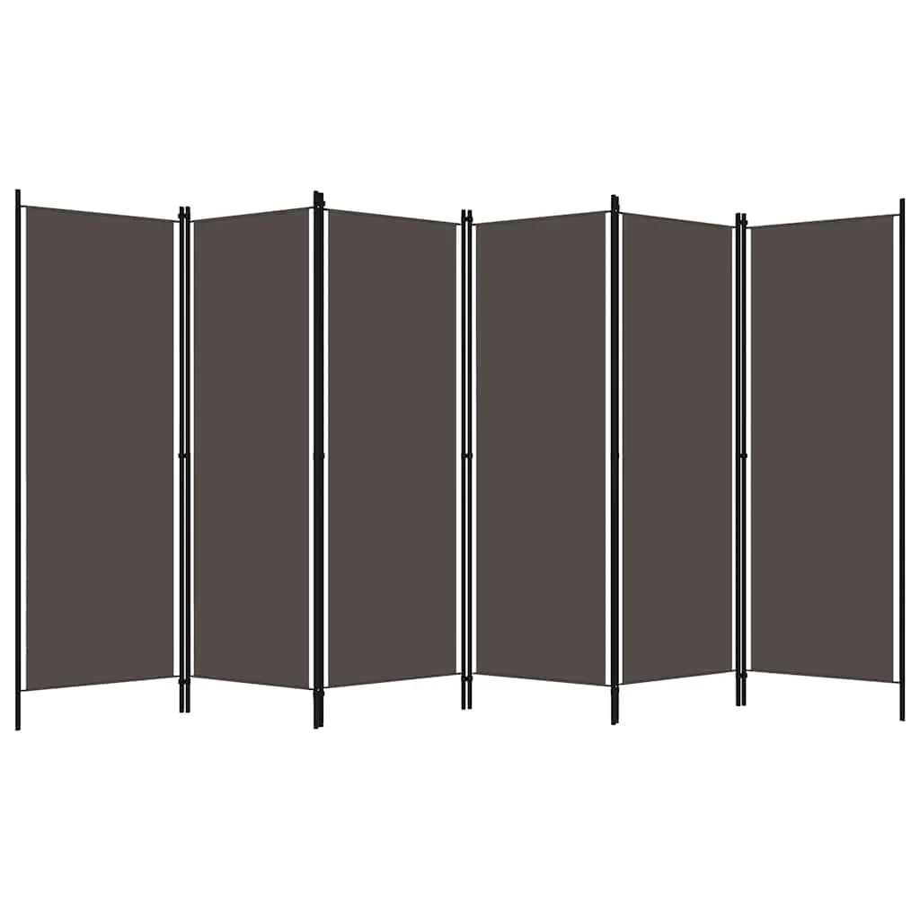 6-Panel Anthracite Room Divider for Privacy