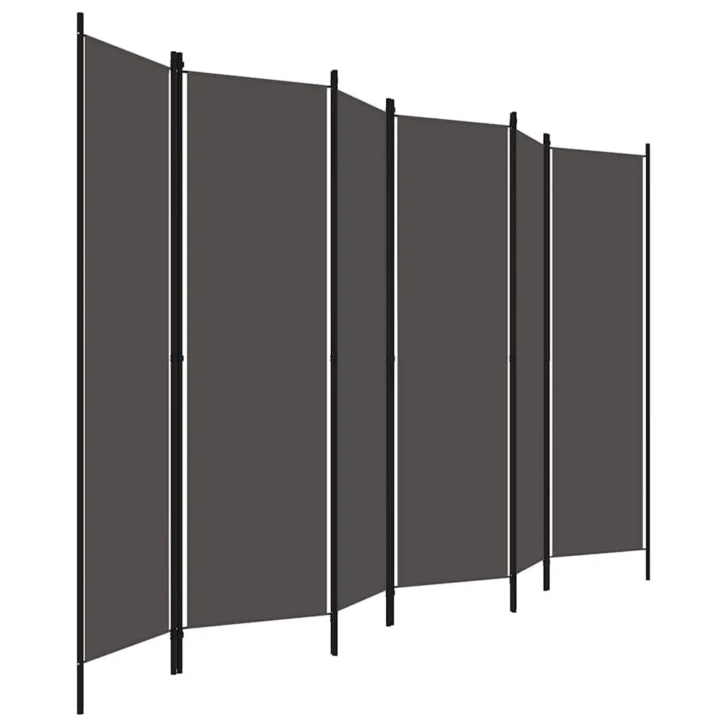6-Panel Anthracite Room Divider for Privacy