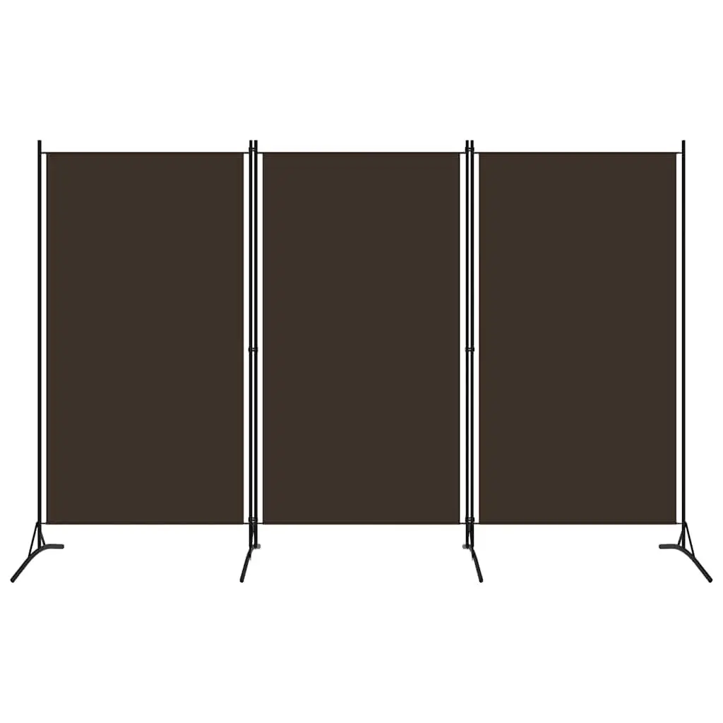 Brown 3-Panel Folding Screen Room Divider 260x180 cm