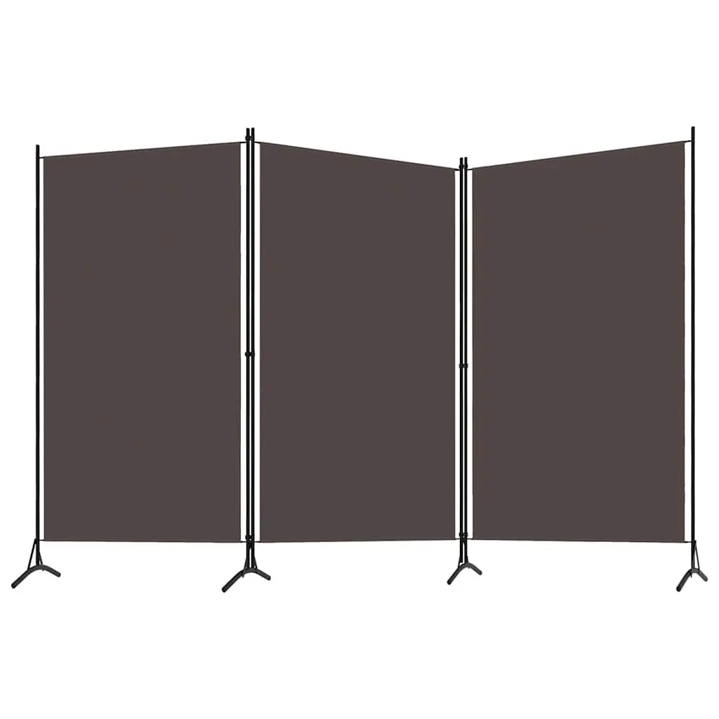 Brown 3-Panel Folding Screen Room Divider 260x180 cm
