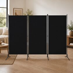 Premium Black 3-Panel Folding Screen for Spaces