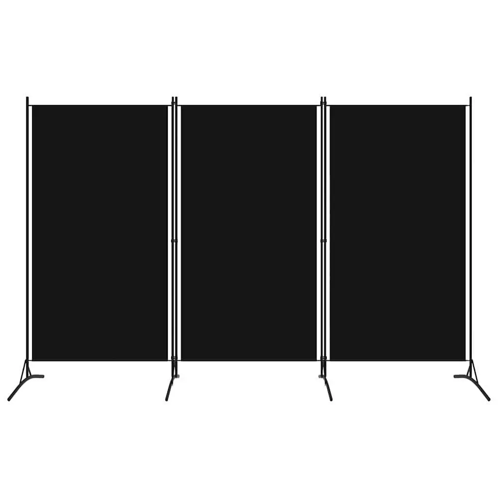 Black 3-Panel Folding Screen for Spaces